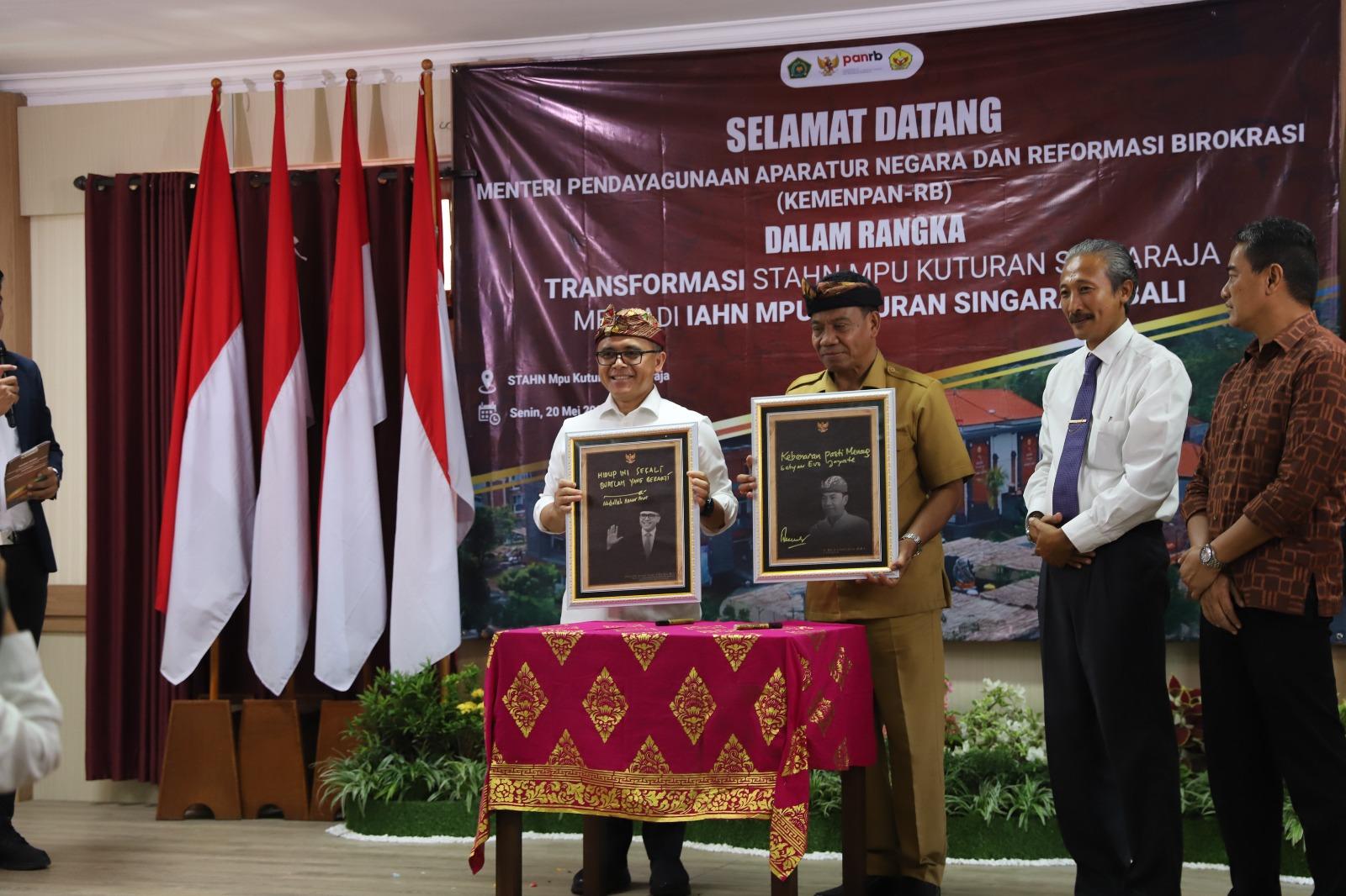 MenPAN RB, Abdullah Azwar Anas di STAHN Mpu Kuturan Singaraja Bali, Senin 20 Mei 2024 - MenPAN RB Janji Tingkatkan Status STAHN Mpu Kuturan Bali Menjadi Institut