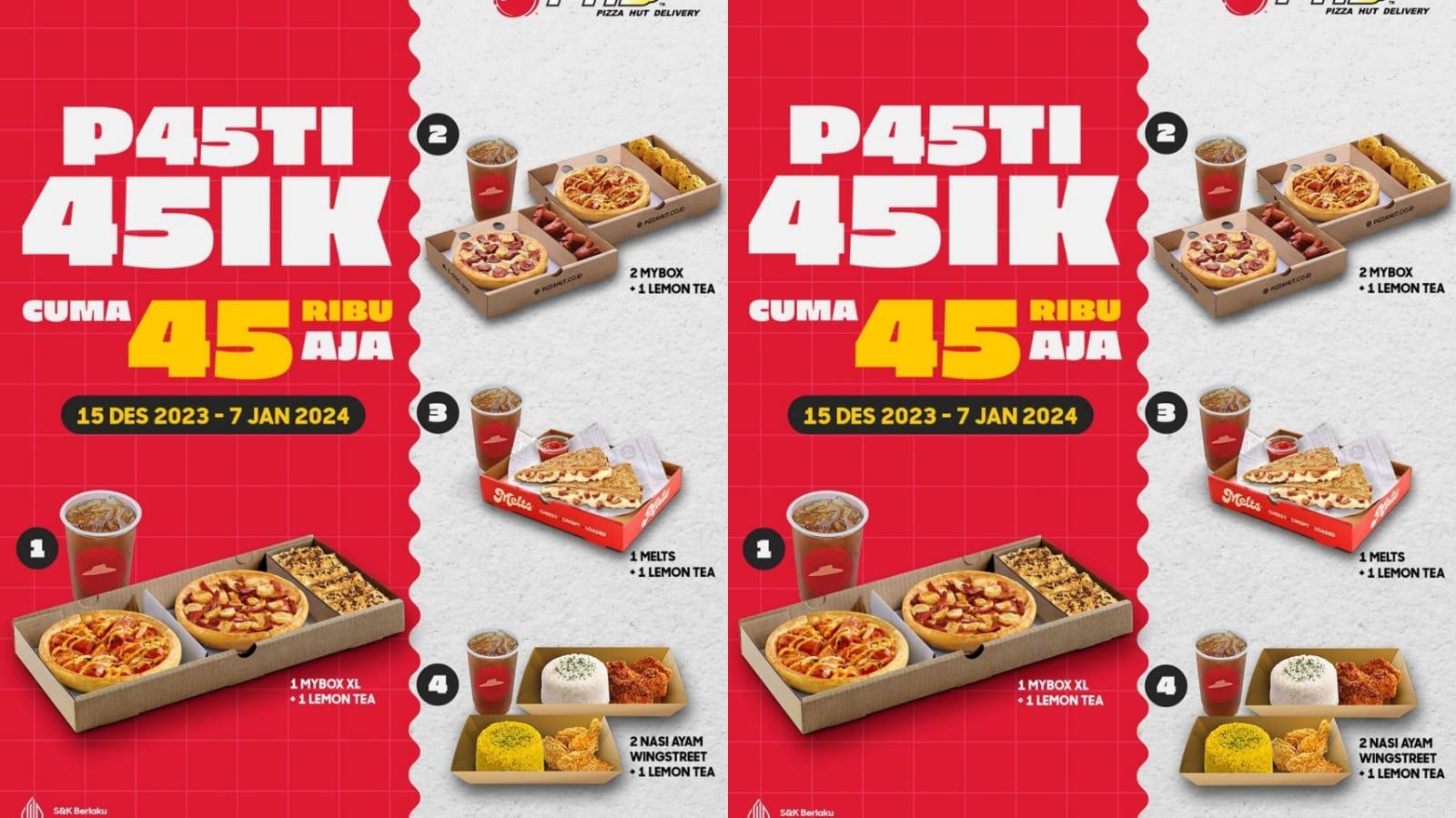 TERBARU! Promo Pizza Hut Delivery Desember 2023, Nikmati 2 My Box dan 1 Lemon Tea Rp 45.000