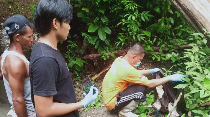 Proses evakuasi diduga tulang belulang manusia oleh tim gabungan dari kepolisian, Basarnas, BPBD dan masyarakat sekitar, Senin (10/7/2023) siang.