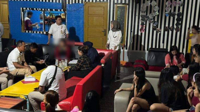 Unit PPA Sat Reskrim Polres Bangka dan PPA Dit Krimum Polda Kepulauan Bangka Belitung saat mengamankan korban dan pelaku dugaan human trafficking di Eks Lokalisasi SG Bangka
