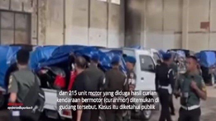 Ironis, Gudang TNI di Sidorjo jdi tempt penyimpanan ratusan kendaraan bermotor curian