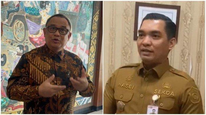 Koordinator Staf Khusus Presiden Ari Dwipayana dan Sekda Takalar, Muhammad Hasbi.