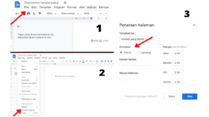 Cara mengatur page orientation di Google Docs