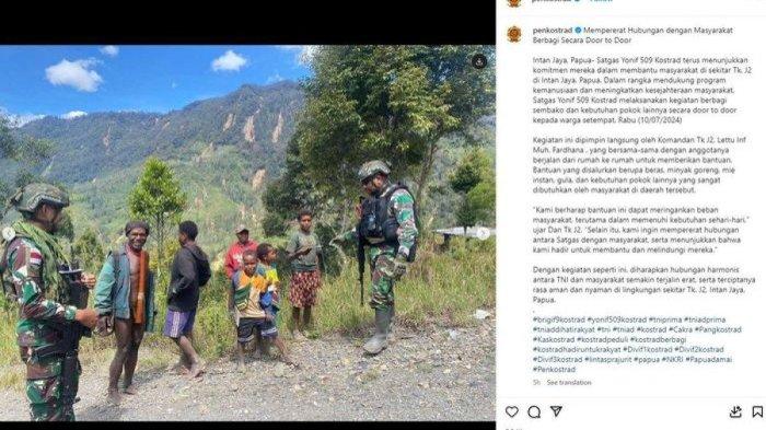 Foto unggahan Lettu Muhammad Fardhana saat bertugas di Papua.