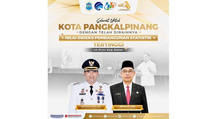 Penyerahan penghargaan IPS dalam acara Anugerah Hari Statistik Nasional yang digelar di Jakarta, Kamis (26/9/2024). Penghargaan diterima langsung oleh Kepala Dinas Komunikasi dan Informatika (Diskominfo) Kota Pangkalpinang, Febri Yanto (kiri).