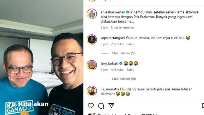 Kala Tom Lembong Dalam Tahanan, Anies Curhat Soal Rencana yang Gagal, Kini Bertemu 'Prabowo'