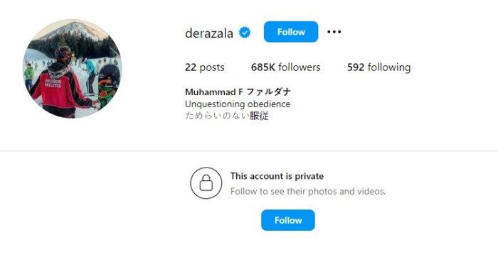 Akun instagram Fardhana berkurang jumlah followersnya.