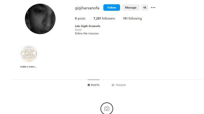 Akun instagram Lalu Gigih Arsanofa kini.
