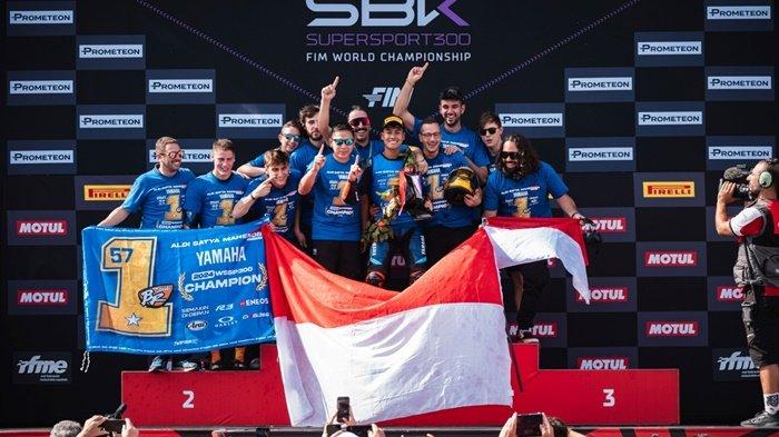 Aldi Satya Mahendra “Garuda Muda Indonesia”, menyentuh garis finis seri pamungkas di World Supersport 300 (WorldSSP300) yang berlangsung di sirkuit Jerez Spanyol, Minggu 20 Oktober 2024.