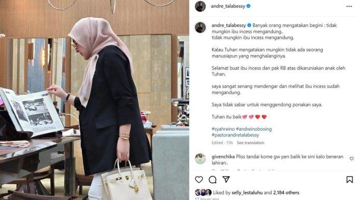 Andre Talabessy pelatih tinju Reino Barack ungkap Syahrini sedang hamil.