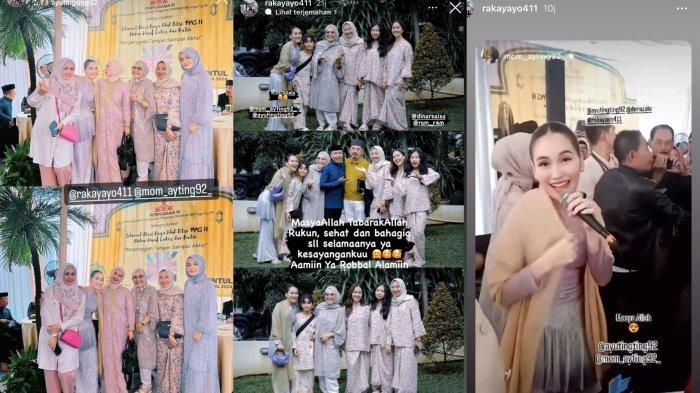 Ayu Ting Ting saat hadiri acara penting calon ayah mertua, Dharsyi Akib. Hibur tamu undangan dengan lagu dangdut dan foto bersama para tamu.