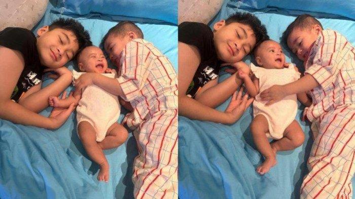 Baby Lily bersama Rayyanza dan Rafathar.