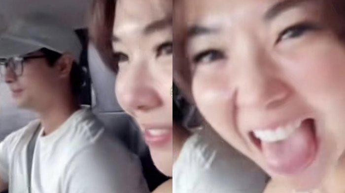 EKSPRESI GISEL - Kebersamaan artis Gisella Anastasia dan Cinta Brian di dalam mobil, dicapture (14/5/2025). Tuai sorotan efek ekspresi janda Gading Marten.