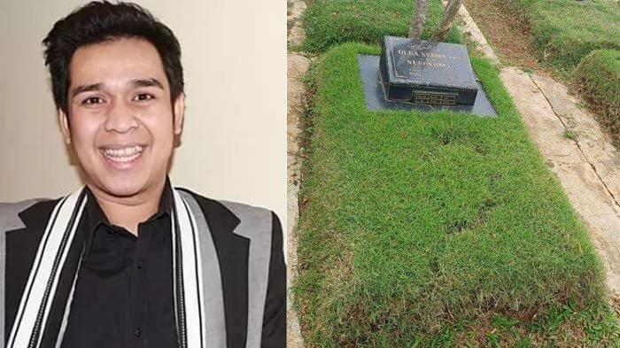 Kolase potret dan pusara mendiang Olga Syahputra.