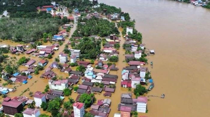 Kondisi terkini banjir di Katingan Kalimantan Tengah yang saat ini meluas hingga merendam lima kecamatan.