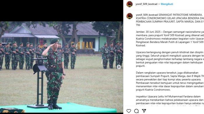 Lettu Inf Muhammad Fardhana saat bertugas di Jember.