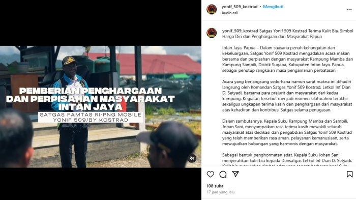 Momen perpisahan Satgas Yonif 509 dengan masyarakat Papua, 15 April 2025.