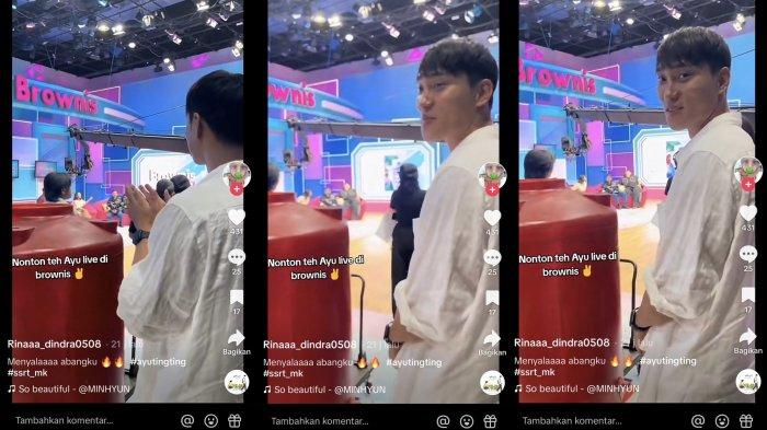 Park Min Kyu tonton Ayu Ting Ting live di studio Brownis Trans TV.