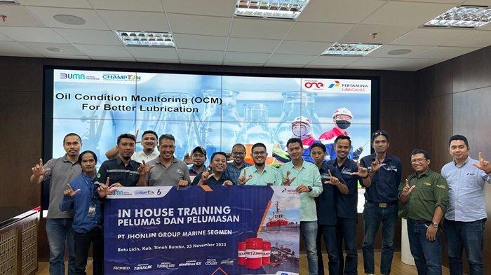 Pertamina Lubricants (PTPL) menggelar serangkaian In House Training untuk Segmen Marine di Meeting Room PT Jhonlin Group di Jhonlin Tower, Batu Licin Kab. Tanah Bumbu