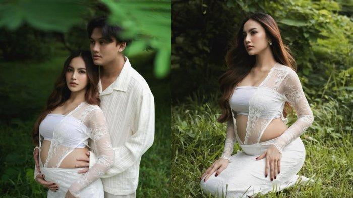 Potret Mahalini dan Rizky Febian umumkan kondisi hamil.