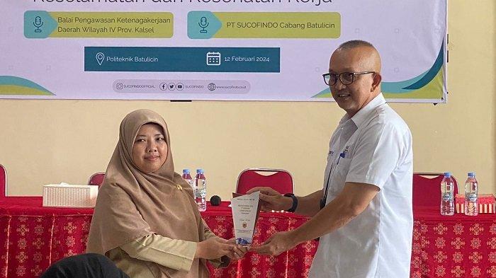 Kegiatan Sharing Knowledge Kesehatan dan Keselamatan Kerja (K3) bersama PT Sucofindo cabang Batulicin, Senin (12/2/2024).