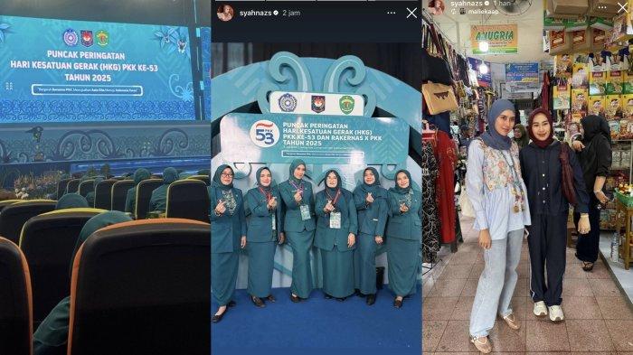 IBU PKK - Aktivitas Syahnaz Sadiqah menghadiri acara PKK di Samarinda, Kalimantan Timur. Hingga mengunjungi pasar tradisional di sana.