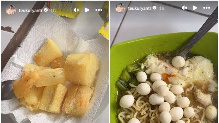 Teuku Ryan pamer makanannya.
