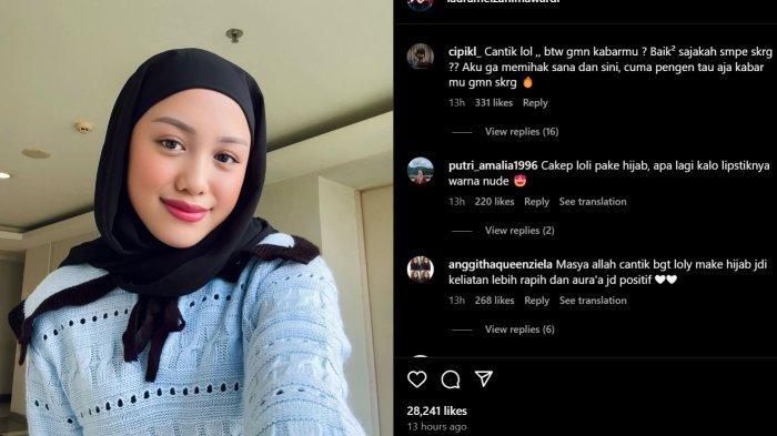 Unggahan Lolly pamer gaya berhijab.