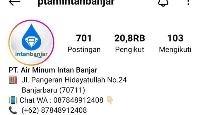 Akun Instagram PT Air Minum (PTAM) Intan Banjar diretas. Dalam postingan IG @ptamintanbanjar, terpampang give away smartphone.