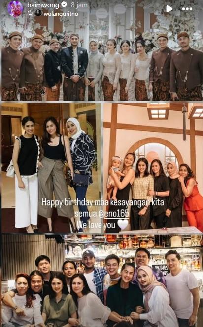 Baim Wong posting foto kebersamaan dengan Wulan Guritno. Ada Paula Verhoeven.