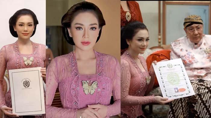 TERIMA GELAR KEHORMATAN - Kolase potret Celine Evangelista terekam dalam capture Instagram @celine)evangelista Minggu (9/2/2025). Lahir di Roma dan blasteran Italia, Celine Evangelista beber alasan terima gelar kehormatan dari Keraton Kasunanan Surakarta.