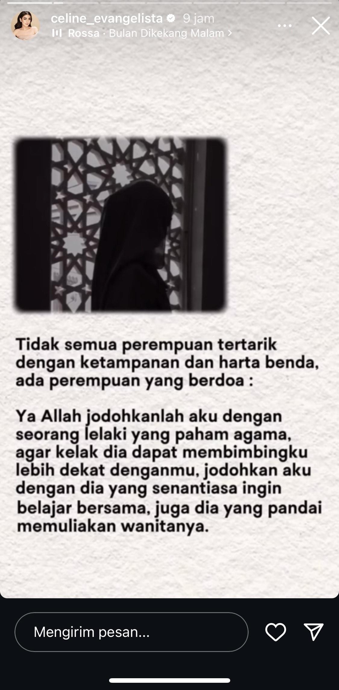 Celine posting soal suami idaman.