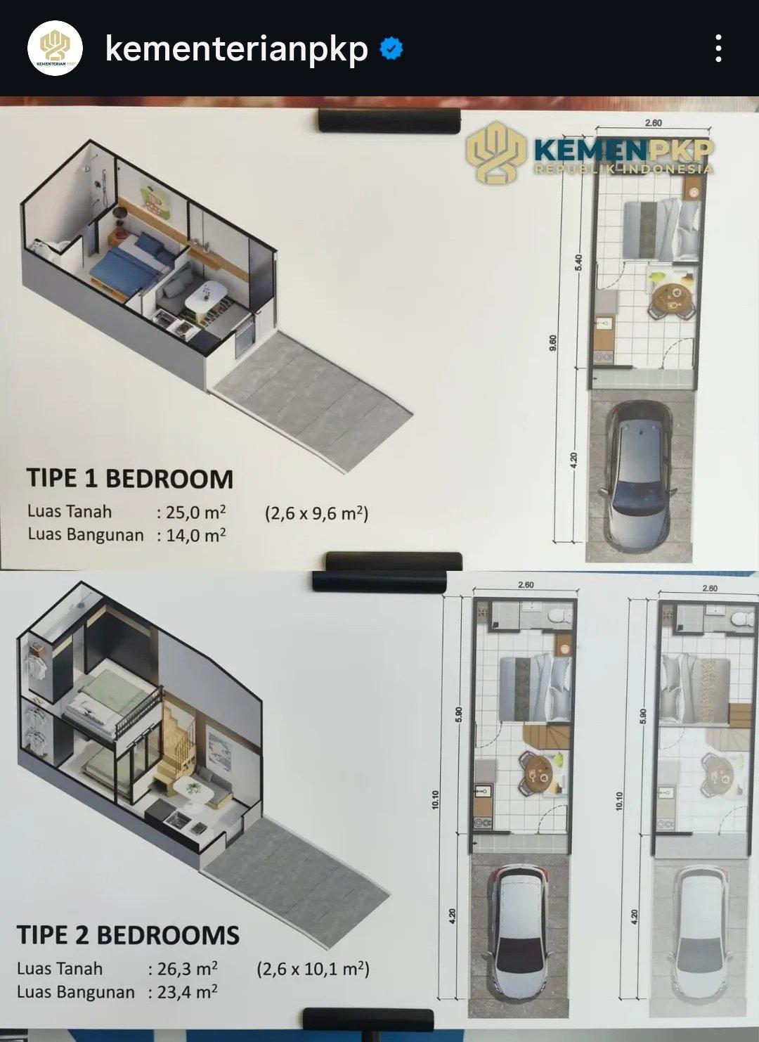 RUMAH MUNGIL BERSUBSIDI - Desain rumah susbidi berukuran mini rancangan yang diunggah di akun Instagram Kementerian Perumahan dan Kawasan Permukiman Maruarar Sirait melihat dari dekat mock up ini di Jakarta.