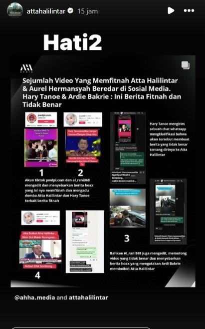 Diisukan Diboikot TV, Atta Halilintar Posting Komentar Hary Tanoe dan Ardi Bakrie
