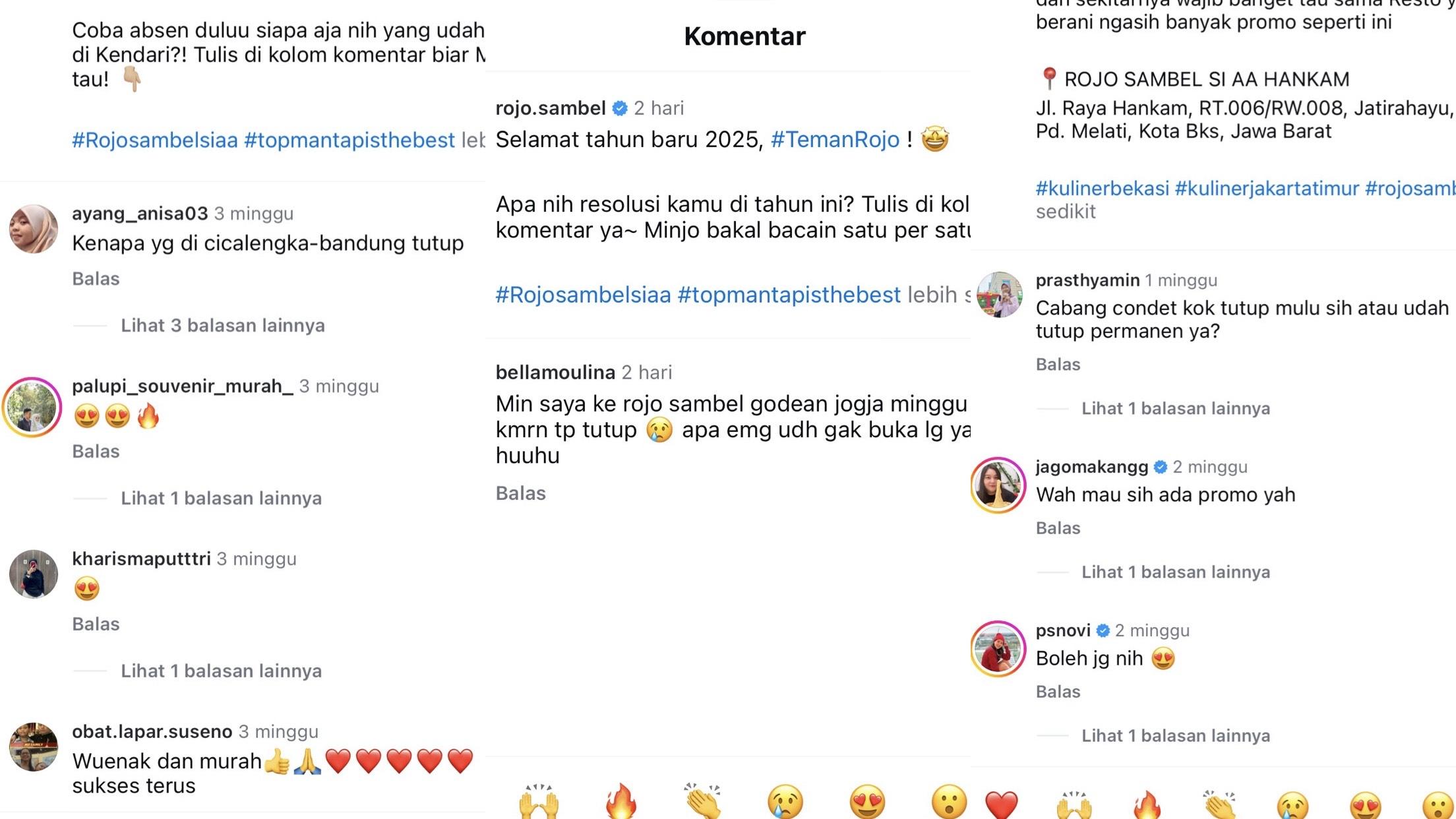 Keluhan konsumen soal cabang Rojo Sambel kini banyak yang tutup.
