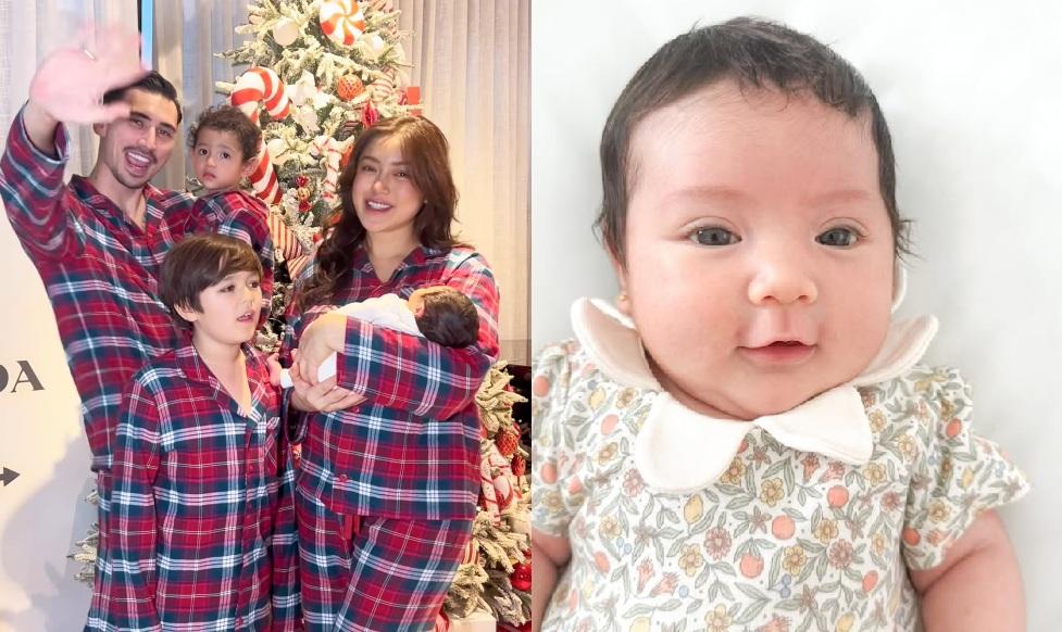 SOSOK ANAK KETIGA - Kolase keluarga Jessica Iskandar dan anak ketiganya, Hagia dari capture instagram, Sabtu (15/2/2025).