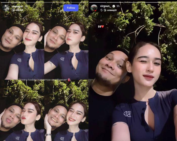 FOTO MESRA - Kolase potret mesra Virgoun dan Una Putri dari capture instagram, Minggu (16/3/2025).