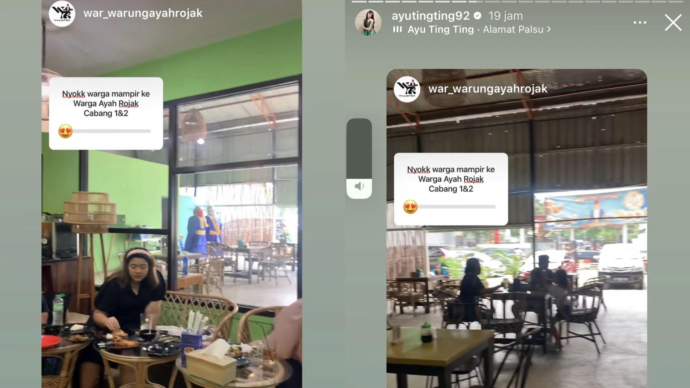 Situasi di Warung Ayah Rojak cabang kedua. Ayu Ting Ting ikut promosikan.