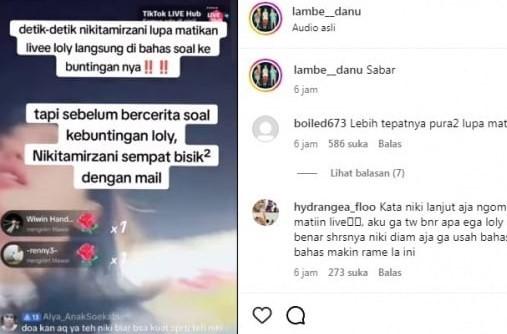Live Nikita Mirzani dan Mail yang tuai curiga.