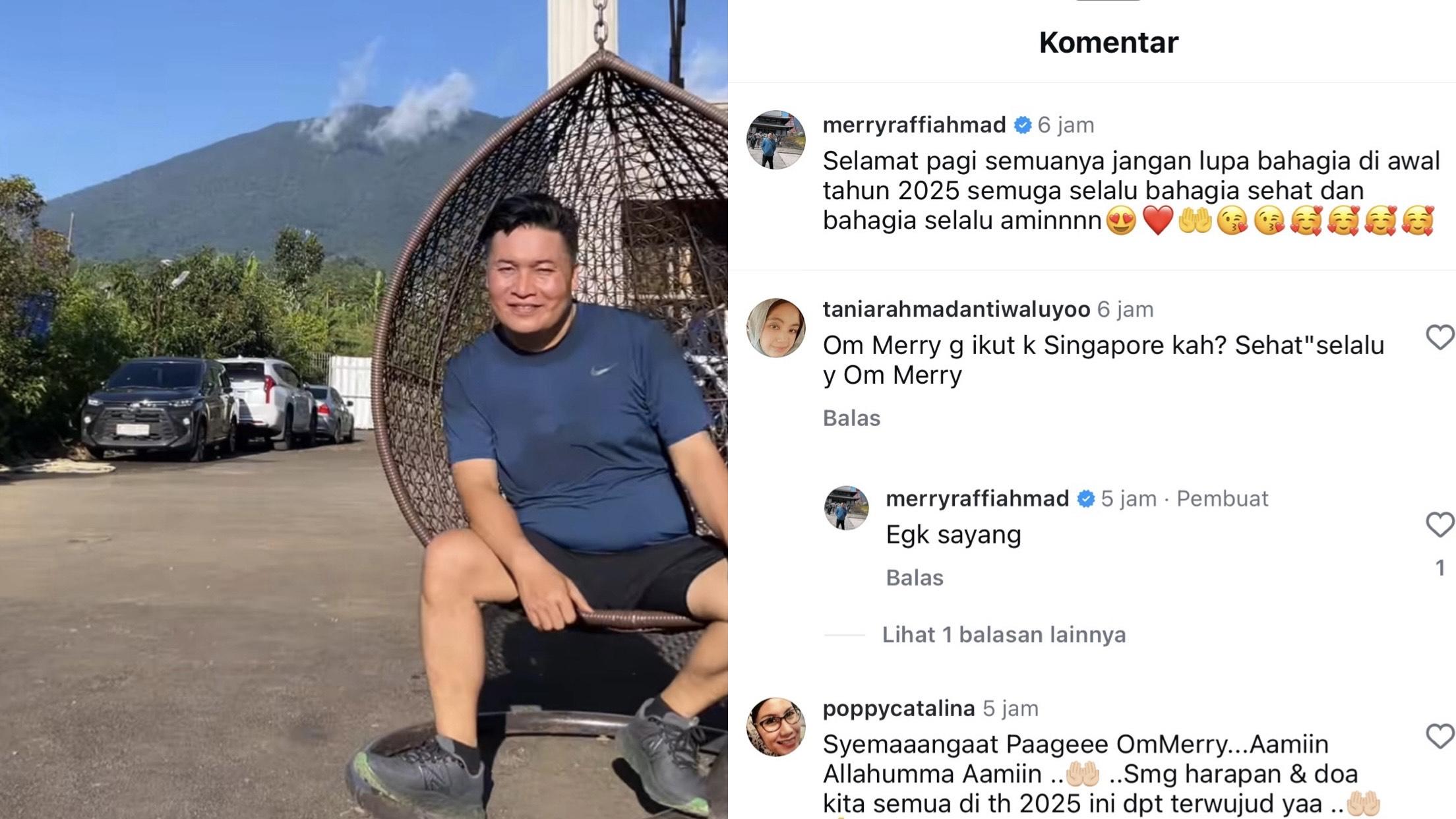 Merry benarkan tak ikut Raffi Ahmad dan Nagita Slavina ke Singapura untuk merayakan tahun baru 2025.