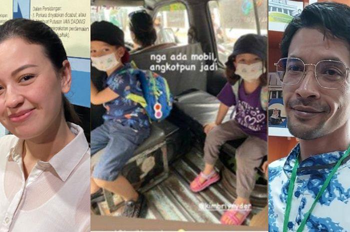 Momen anak Kimberly Ryder dan Edward Akbar naik angkot ke sekolah.