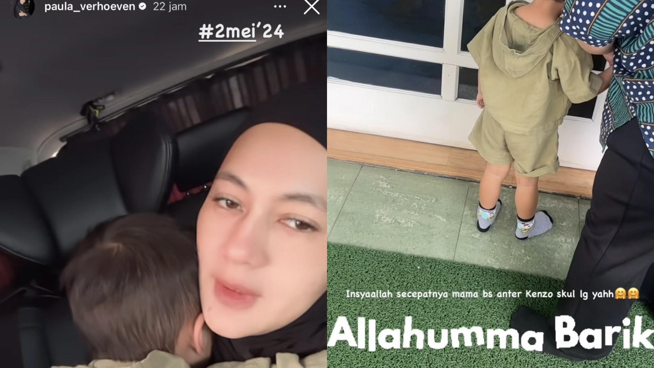Paula Verhoeven curhat terakhir kali antar Kenzo sekolah pada tanggal 2 Mei 2024 lalu.