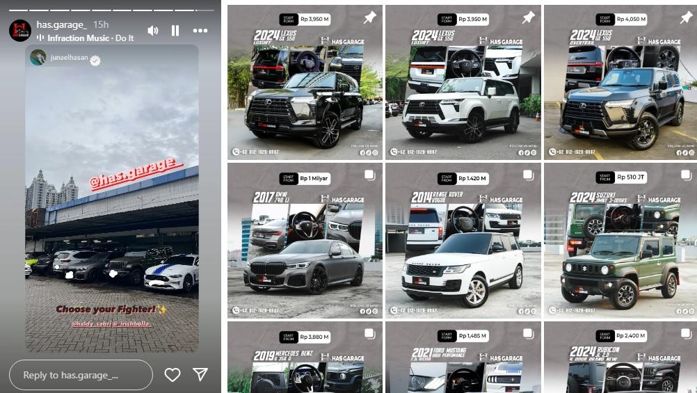 Penampakan showroom mobil mewah Haldy Sabri suami baru Irish Bella.