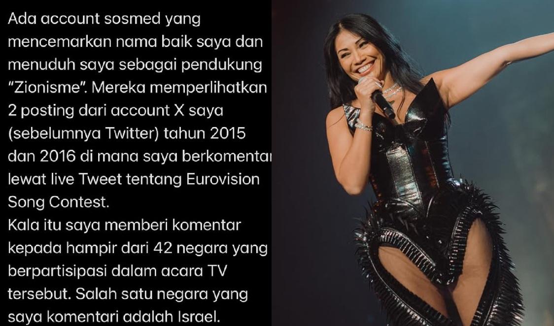 KLARIFIKASI ANGGUN - Penyanyi Anggun C Sasmi buat klarifikasi bantah tudingan dukung zionis dari capture instagram, Minggu (23/2/2025).
