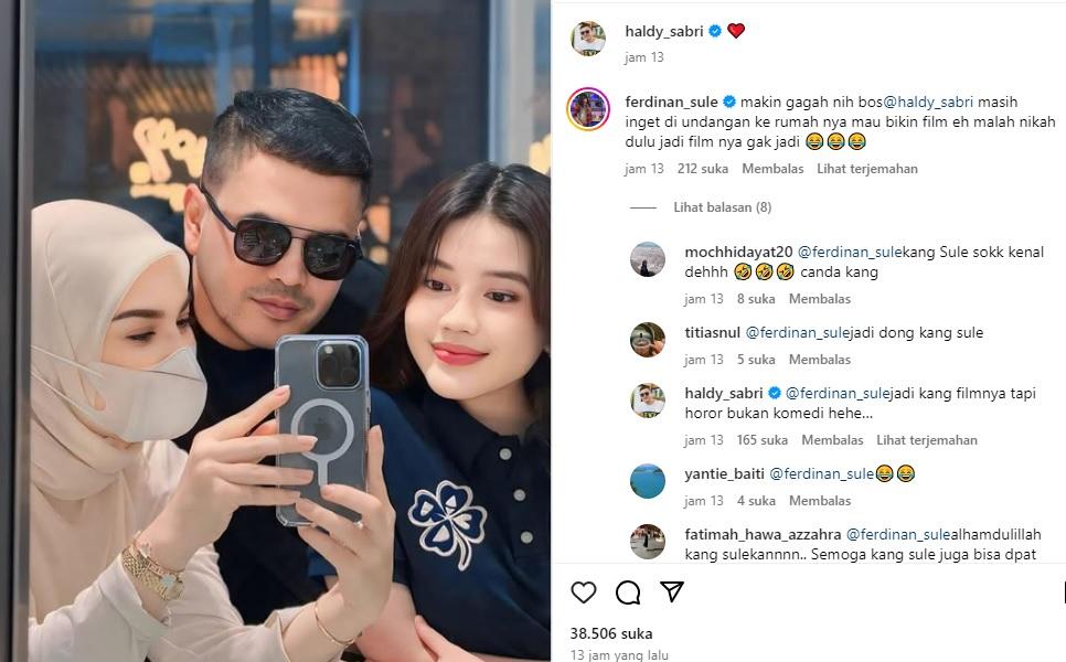 Postingan Haldy Sabri dikomentari Sule.