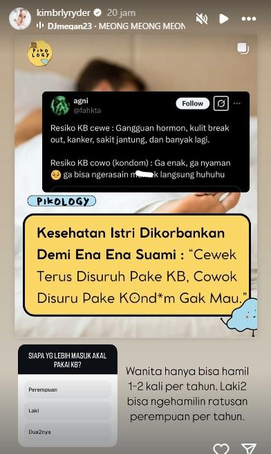 Postingan Kimberly Ryder Soal KB.