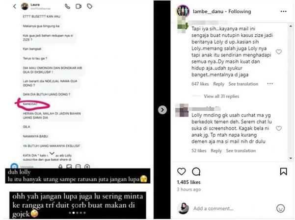 Postingan bocoran DM Lolly jadi tumbal Zize.