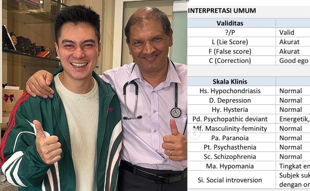 HASIL TES KESEHATAN - Potret Baim Wong bersama dokter di Malaysia dan hasil pemeriksaan kesehatannya dari capture instagram, Sabtu (12/4/2025).