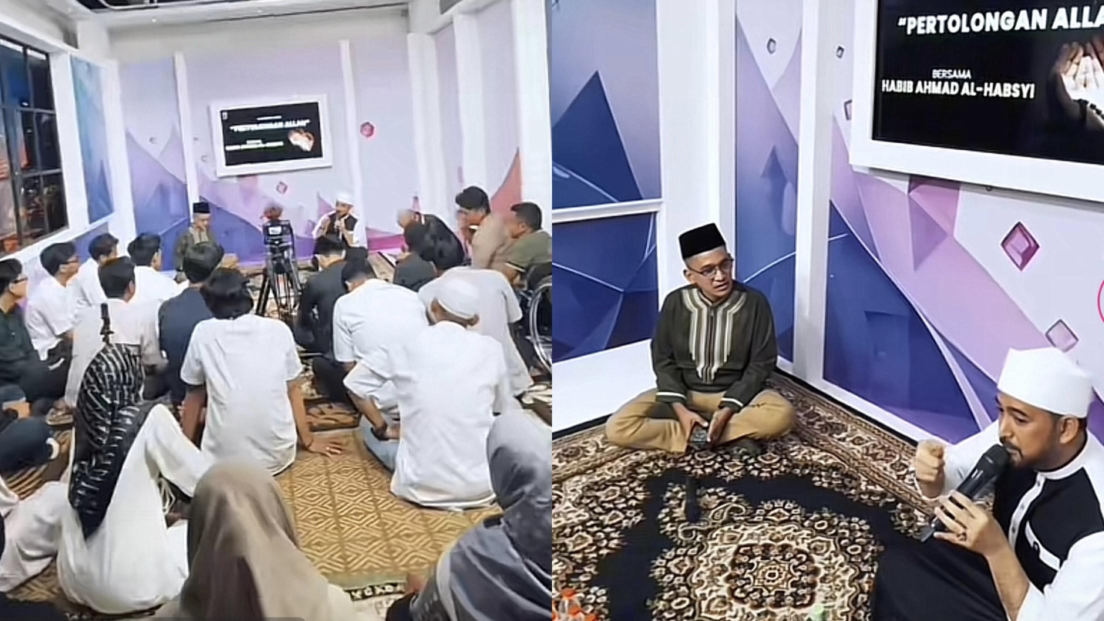 KAJIAN RUTIN - Presenter Ruben Onsu adakan kajian rutin di kantor MOP Channel, dicapture Jumat (18/4/2025). Ayah Betrand Peto hadirkan penceramah Habib Al-Habsyi.