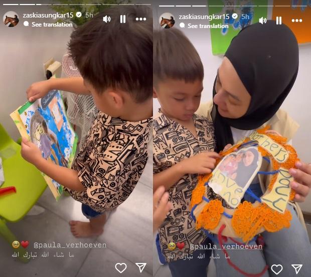 Surat untuk Paula Verhoeven dari Kiano dan Kenzo di Hari Ibu.